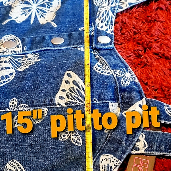 NWT   Denim with White Butterflies Dress - Picture 8 of 13